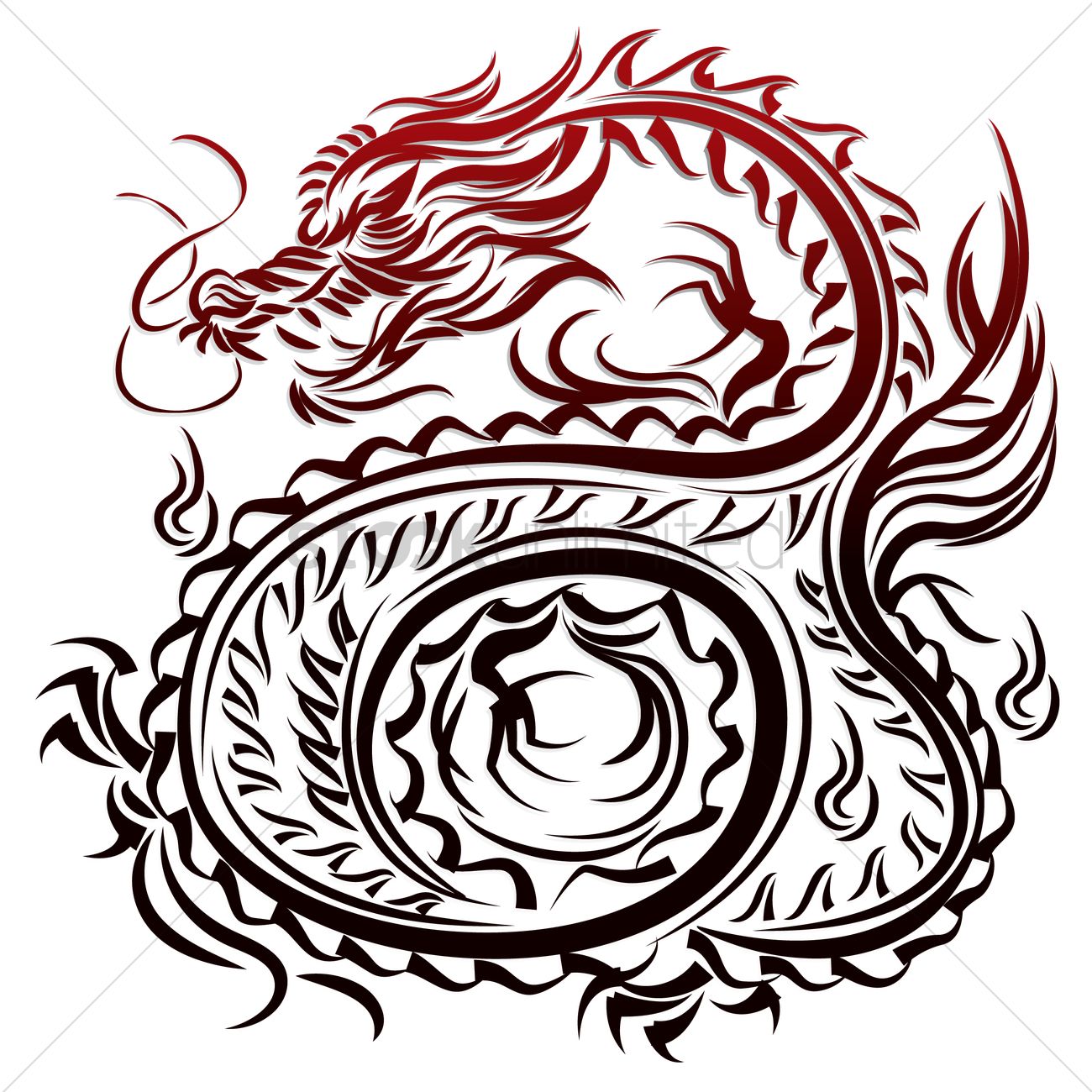 1300x1300 Free Dragon Tattoo Vector Image