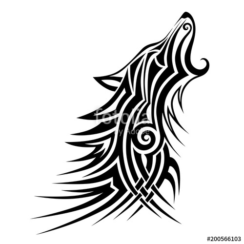 500x500 Wolf Tattoo Wolf Tattoo Tribal Vector Design Sketch Simple Logo