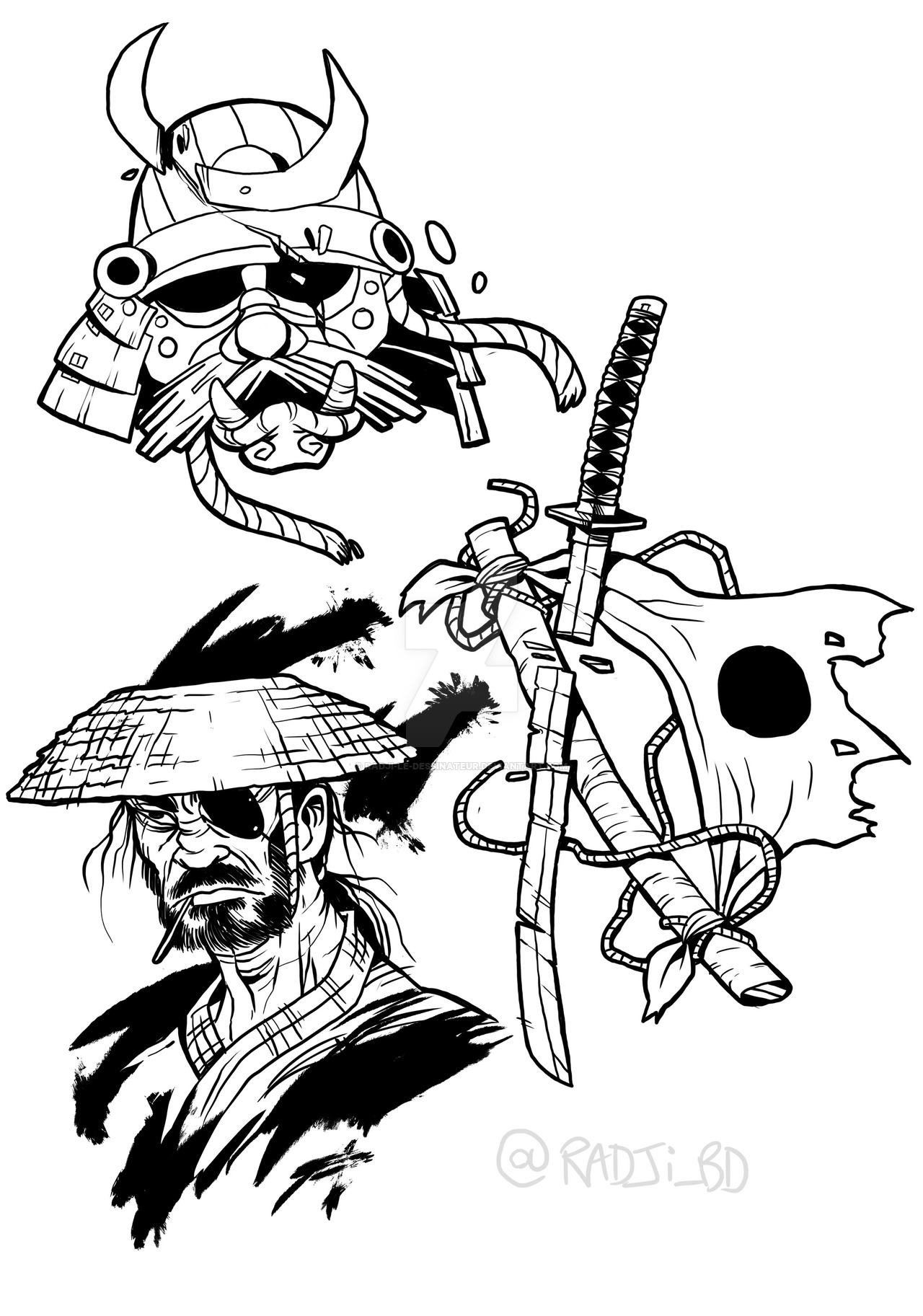 1280x1825 Samurai Tattoo Flash