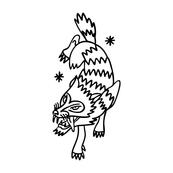 550x550 Wolf Traditional Tattoo Flash Posters