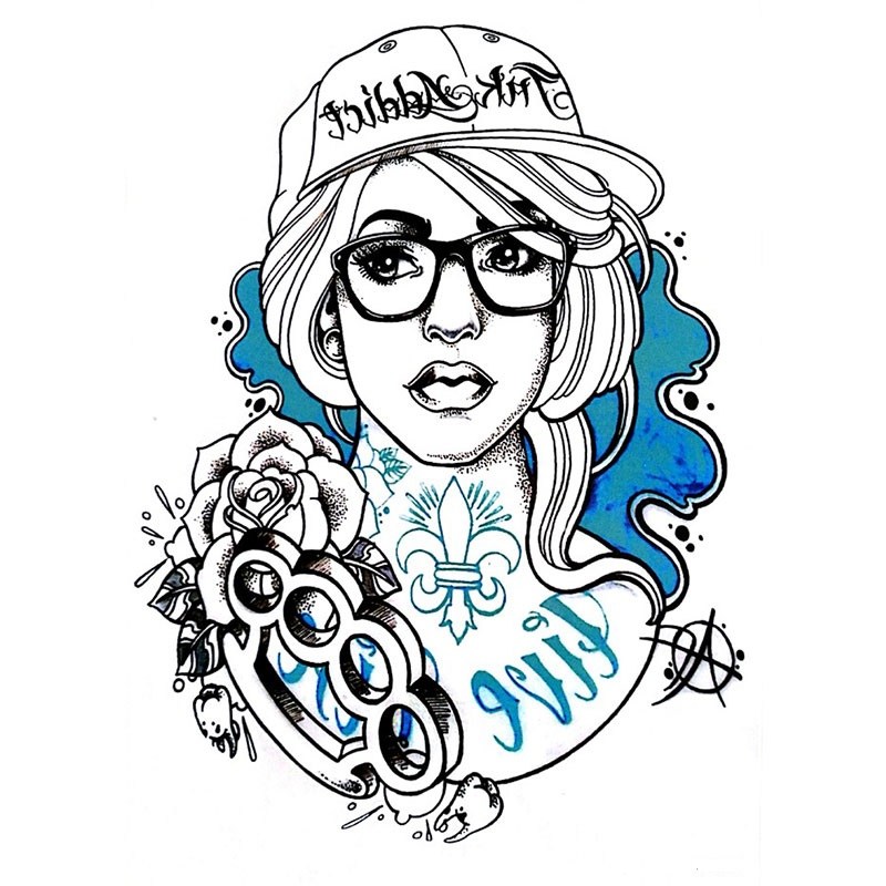 800x800 Long Sleeve Hipster Girl Tattoo