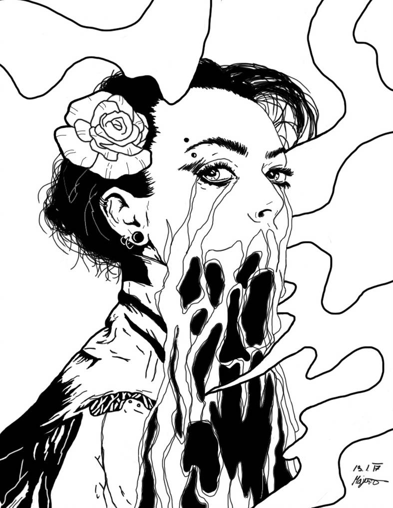 787x1016 Zombie Woman Tattoo Design