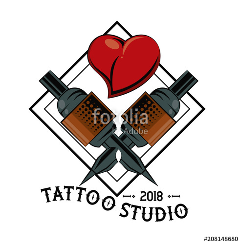 493x500 Old School Tattoo Machine Drawing Design Vector Illustration