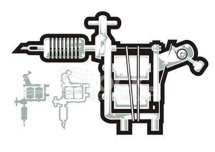 424x299 Tattoo Machine Premium Clipart