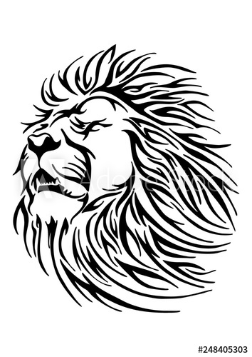 354x500 Silhouette Frighten Greatly Lion Tribal Illustration Sketch