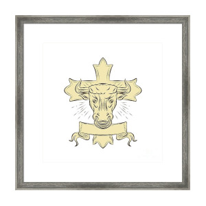 300x300 Taurus Bull Celtic Knot Framed Print