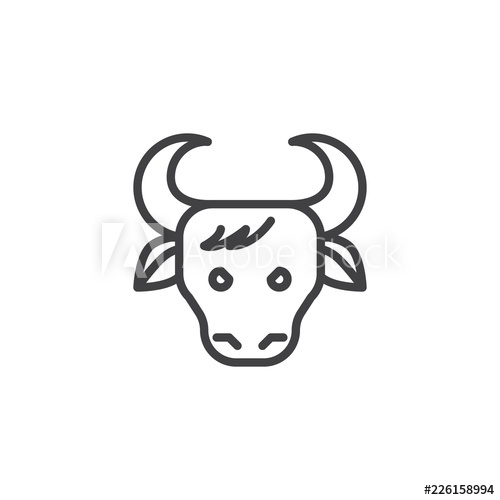 500x500 Taurus Zodiac Outline Icon Linear Style Sign For Mobile Concept