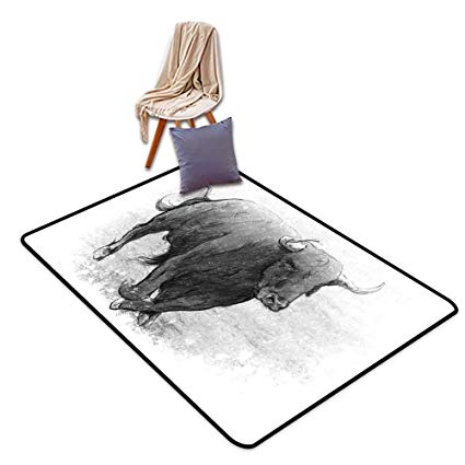 425x425 Entrance Door Mat Taurus Sketch Tattoo Style Classic