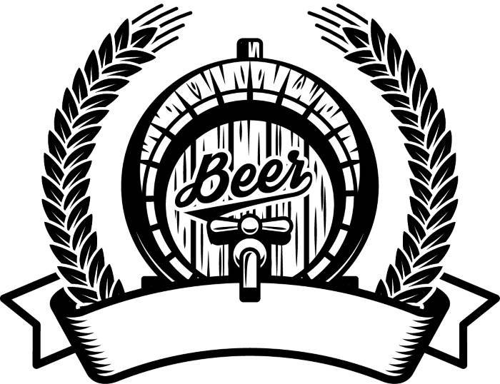 700x538 beer logo barrel wreath sunburst wheat pub bar tavern etsy