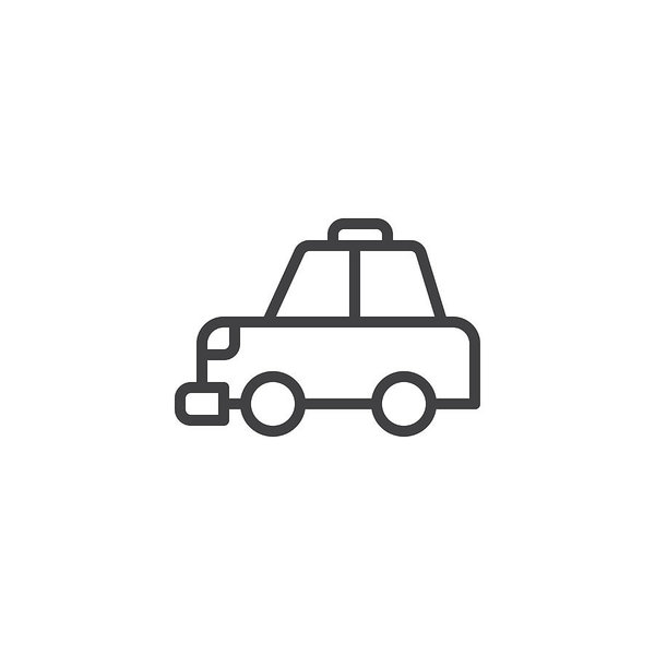 600x600 Taxi Cab Outline Icon Art Print