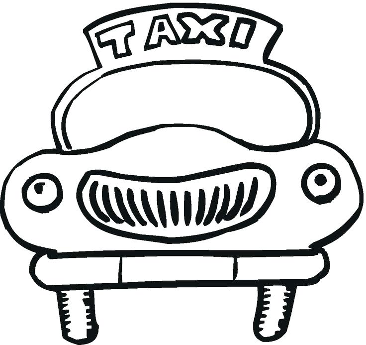 736x693 Taxi Coloring