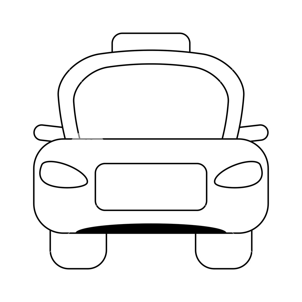 1000x1000 Taxi Cab Vehicle Frontview Vector Illustration Graphic Design