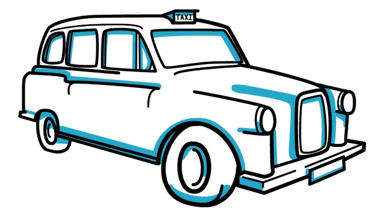 1280x720 How To Draw A Taxi Car ! Step