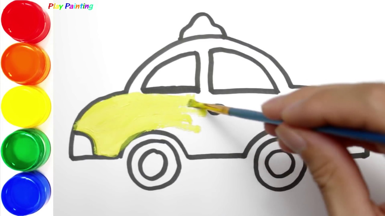 1280x720 How To Draw A Taxi Painting Simple For Beginners Play Painting
