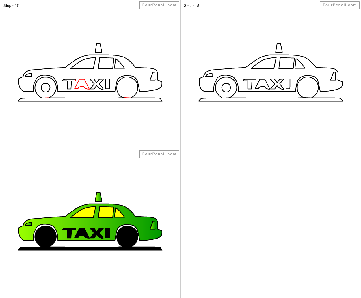1250x1032 How To Draw Taxi For Kids Step