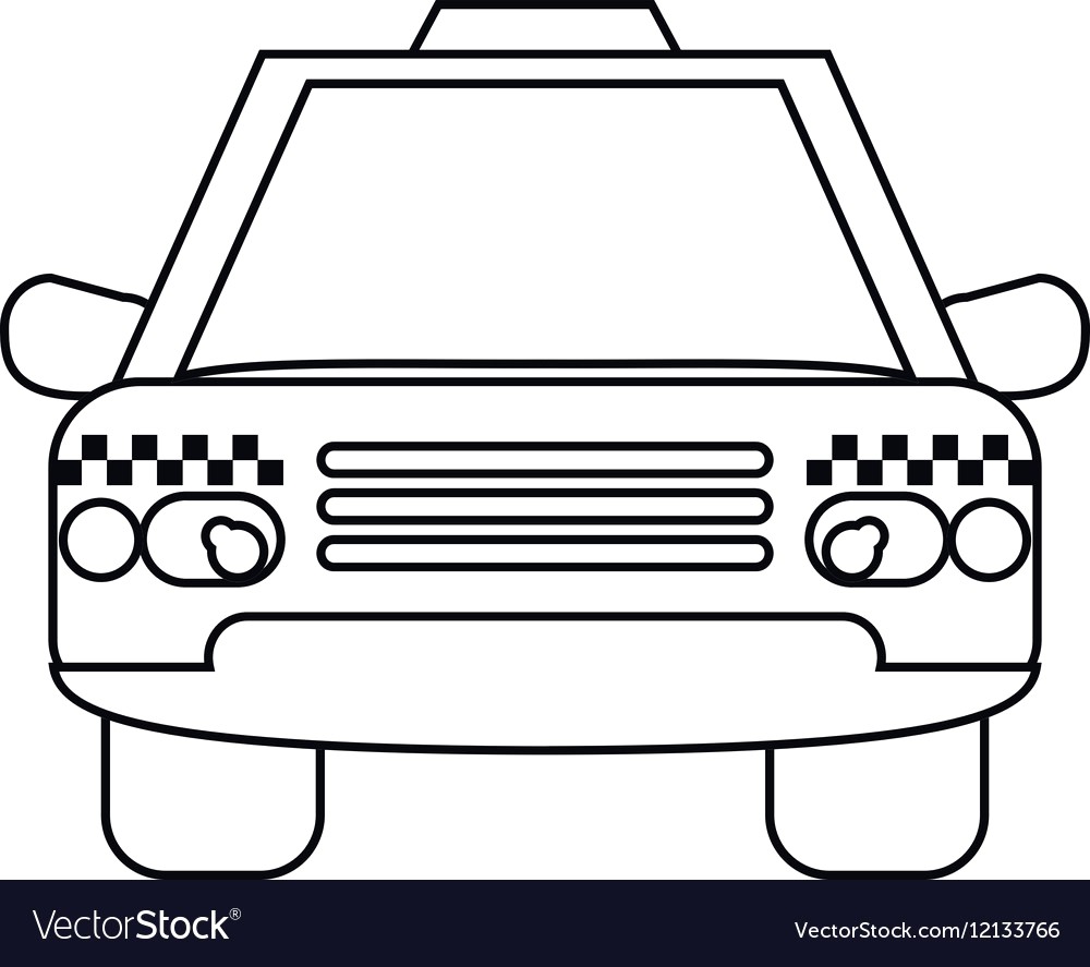 1000x887 Taxi Cab Car Public Transport Outline Vector