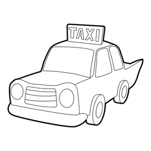 300x300 taxi icon outline illustration of taxi vector icon for web