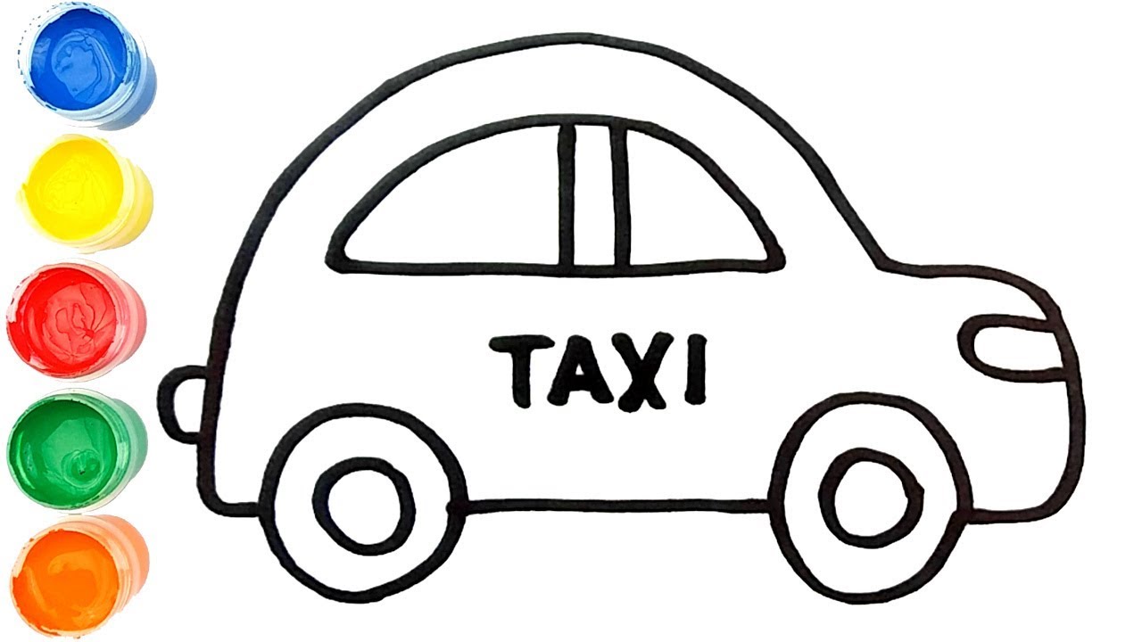 1280x720 Coloring Taxi Car With Paint And Drawing Video For Kids
