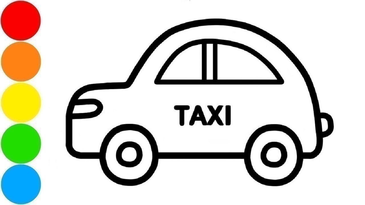 1280x720 Coloring Taxi Car With Paint And Drawing Video For Kids