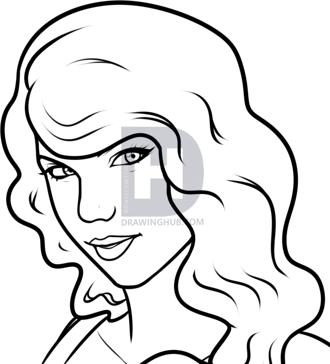654x720 How To Draw Taylor Swift Easy, Step