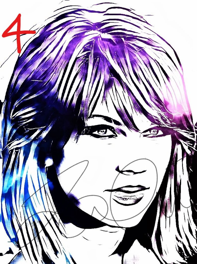 794x1060 Taylor Swift Digital Drawing Galaxy Outline Print Poster Style Etsy