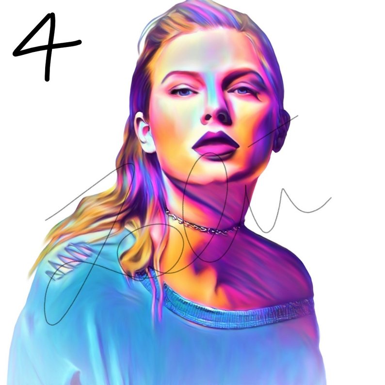 794x794 Taylor Swift Abstract Drawing Print Wall Art Painting Hand Etsy