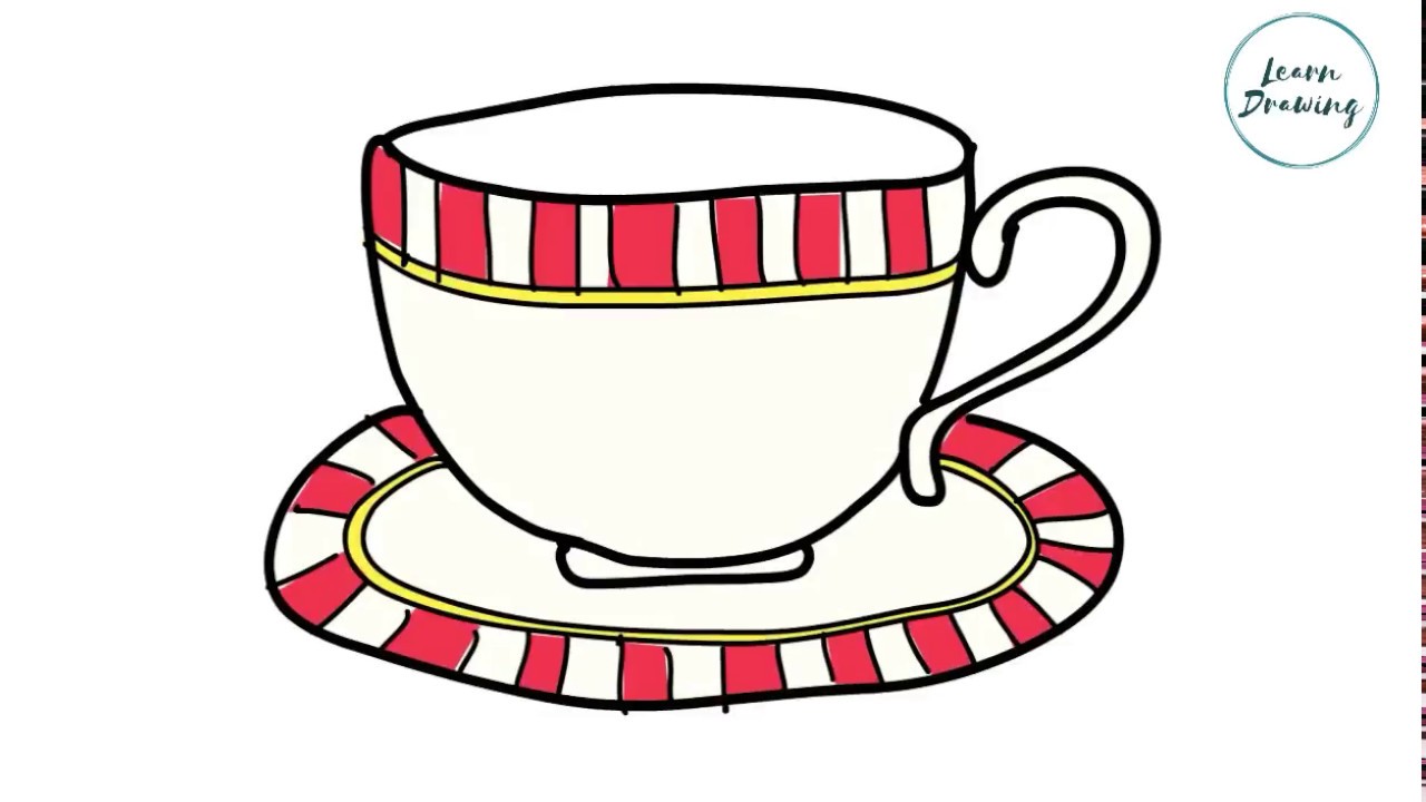 1280x720 How To Draw A Teacup And Saucer Step