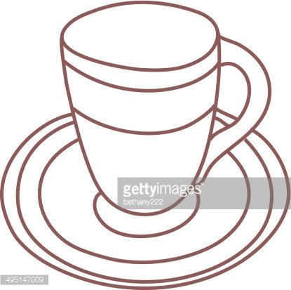 415x413 Coffee Mug Line Drawing Outline Isolated On White Premium Clipart