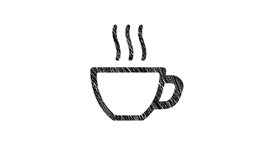 852x480 Animation Of Cup With Hot Tea Or Coffee In Drawing Style Animation