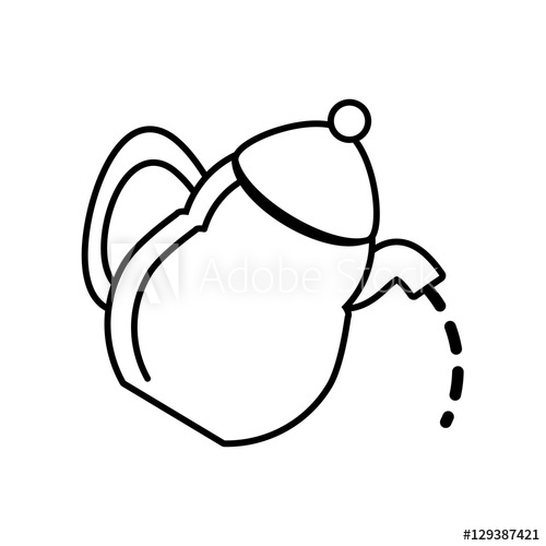 500x500 Tea Pot Kettle Coffee Outline Vector Illustration