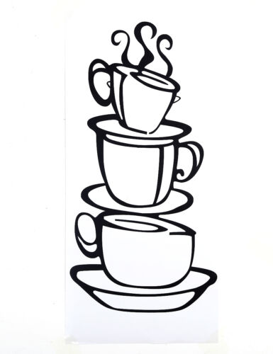 385x500 Diy Coffee Tea Cups Kitchen Decor Cafe Decals Removable Vinyl Wall