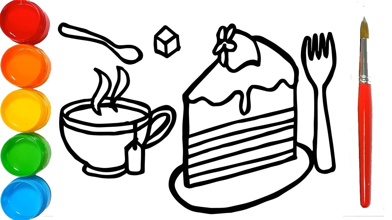 1280x720 How To Draw Afternoon Tea Set Coloring And Drawing For Kids