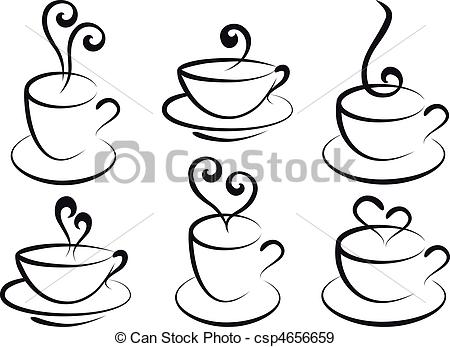 450x347 Set Of Steamy Coffee And Tea Cups, Vector