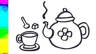 320x180 Skachat Tea Sets Drawing And Coloring Cup Teapot Toy Learn Colors