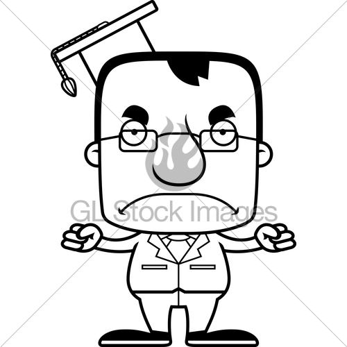 500x500 Cartoon Angry Teacher Man Gl Stock Images