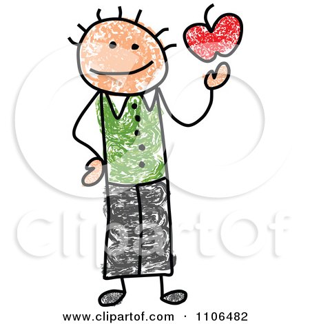 450x470 Clipart Stick Drawing Of A Happy Male Teacher Holding An Apple