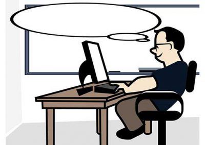 400x284 Instructional Technology Cartoon Drawing Of Teacher Sitting