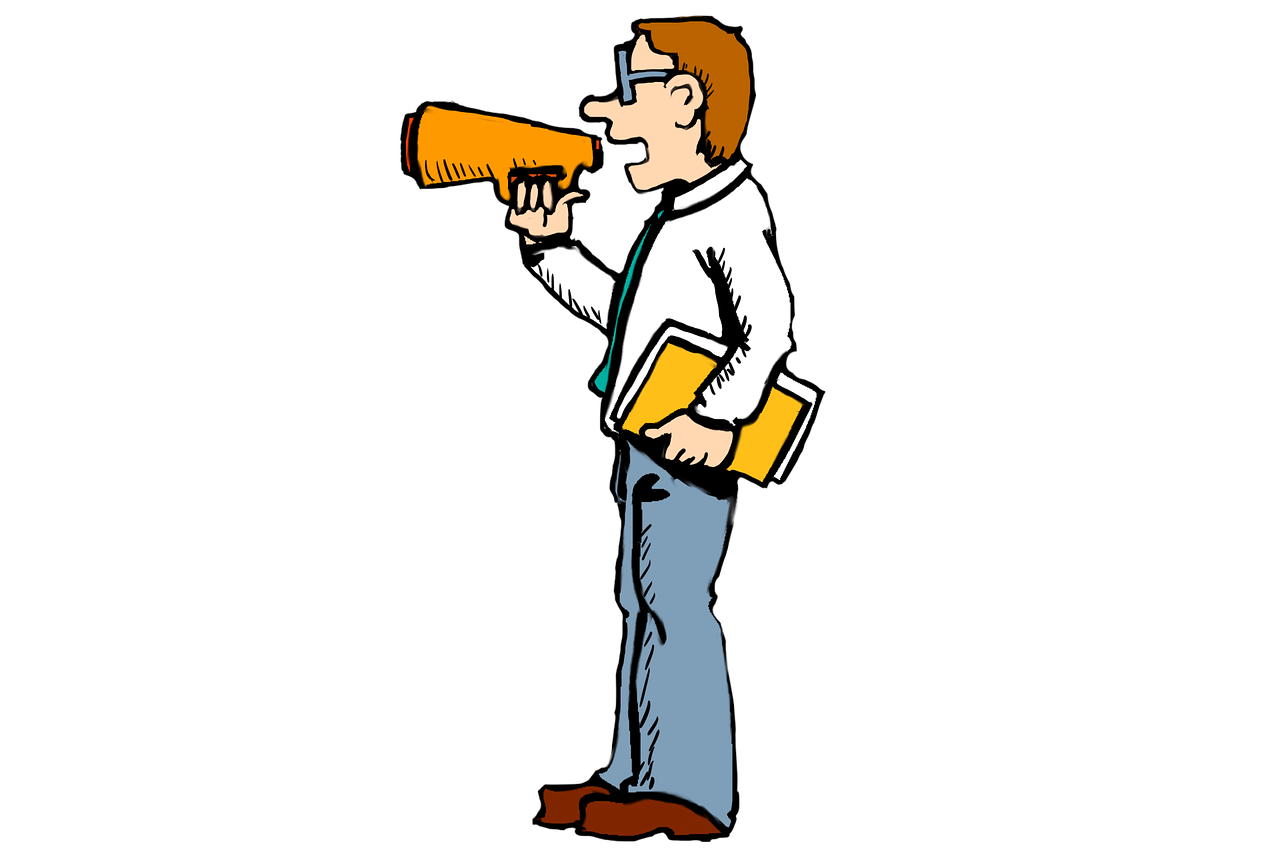 1280x850 Megaphone, Speaking, Loud, Man, Teacher