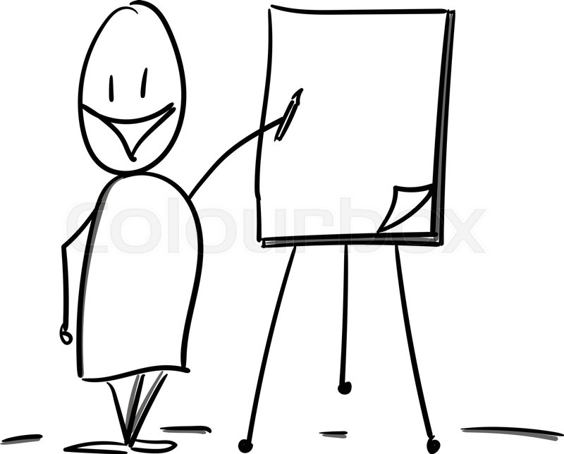 800x644 Teacher Drawing On Flipover Stock Vector Colourbox