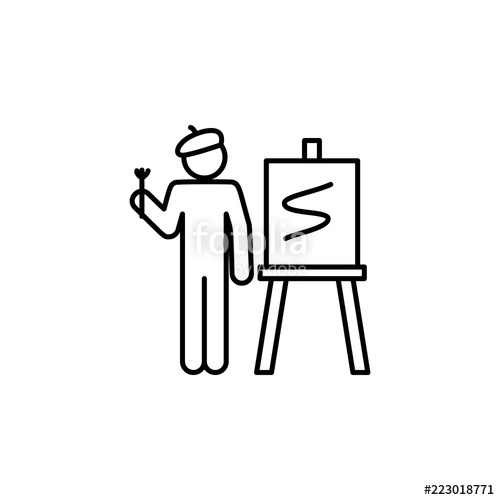 500x500 Drawing Teacher Icon Education Symbol Sign Pictogram Stock Image