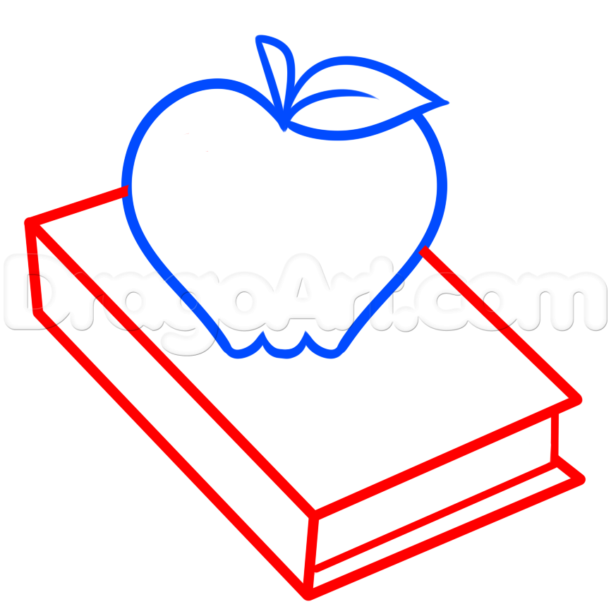 866x863 Draw A Teachers Apple, Step