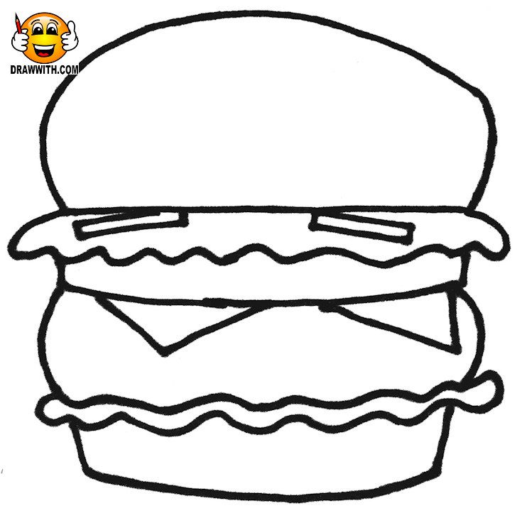 735x723 Free Hamburger Coloring