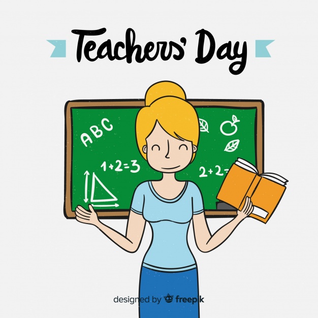 626x626 Free Download Lovely Hand Drawn World Teachers' Day Composition