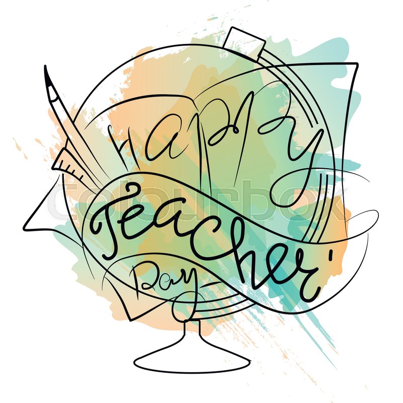 800x800 Happy Teachers Day Greting Card With Stock Vector Colourbox