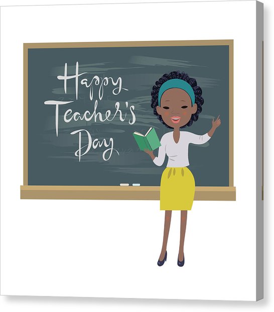 546x622 Teachers Day Greeting Card An Afro American Teacher Standing