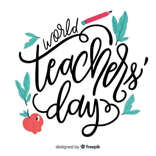 626x626 Watercolor Lovely World Teachers' Day Composition Vector Free