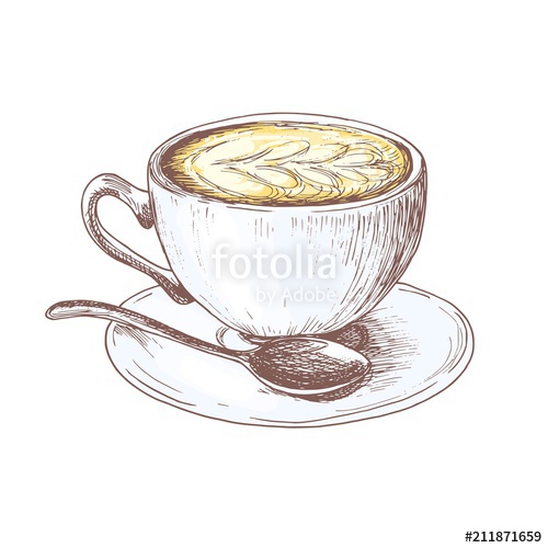 500x500 Huge Collection Of 'cup And Saucer Drawing' Download More Than