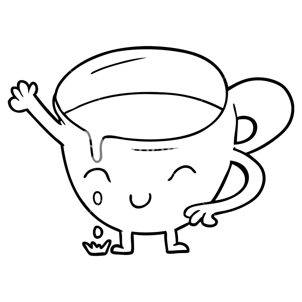 1000x1000 cartoon spilled teacup royalty free stock image