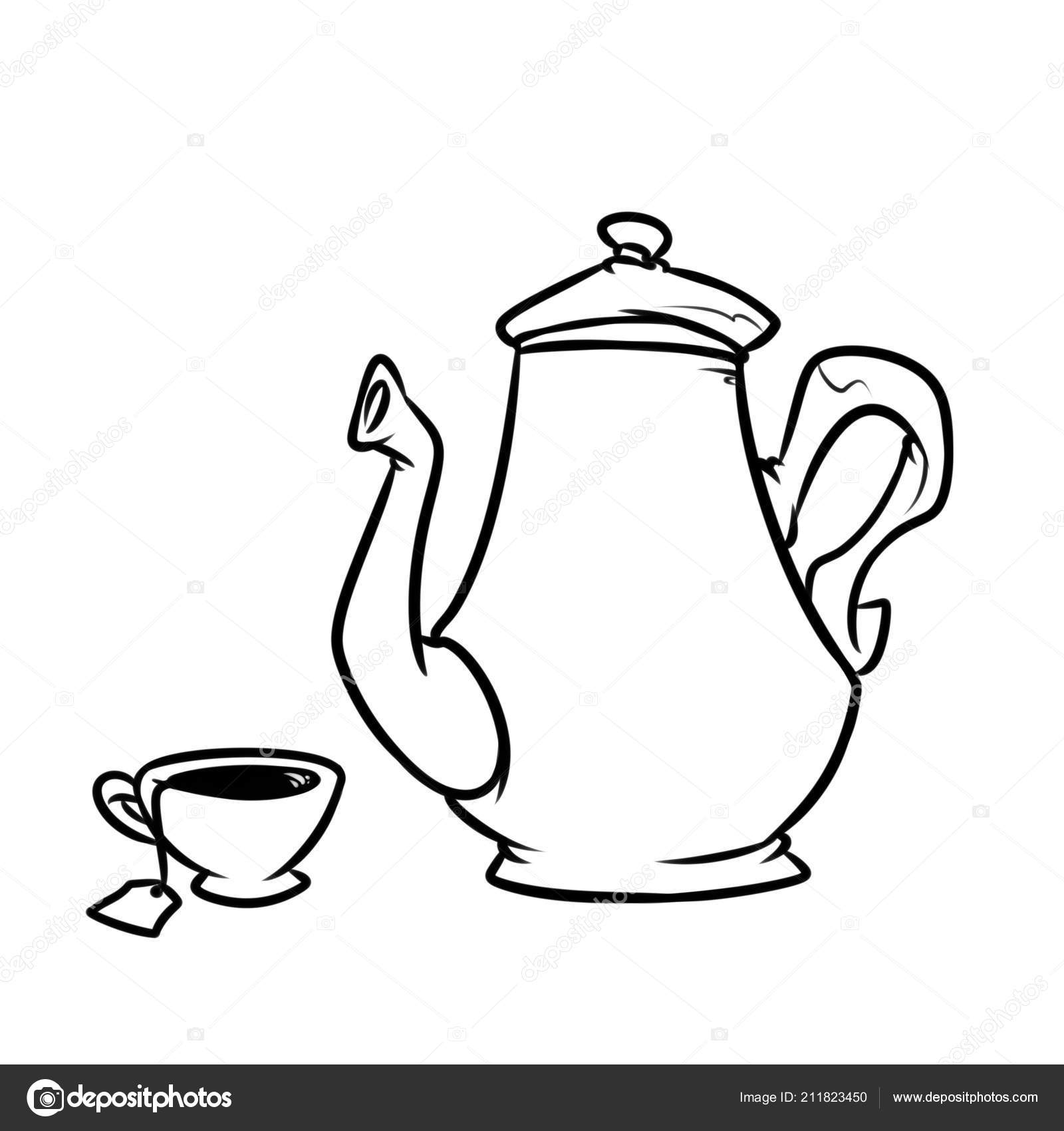 1600x1700 Tea Cup Coloring Page