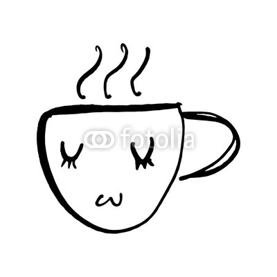 400x400 Vector Cute Cartoon Cup Of Tea Or Coffee Line Sketch Illustration